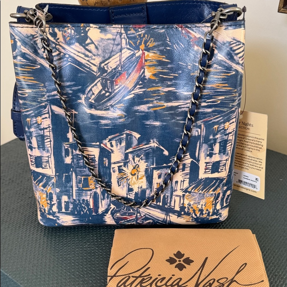 Patricia Nash Harbor Nights Ledra Leather Crossbody Tote Bag
